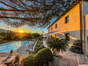 Pool at Sunset at Villa Rey Umbria